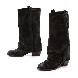 Sol Sana suede black foldover boots size 39